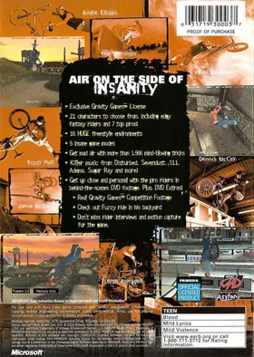 Gravity Games Bike Street Vert Dirt (USA) box cover back